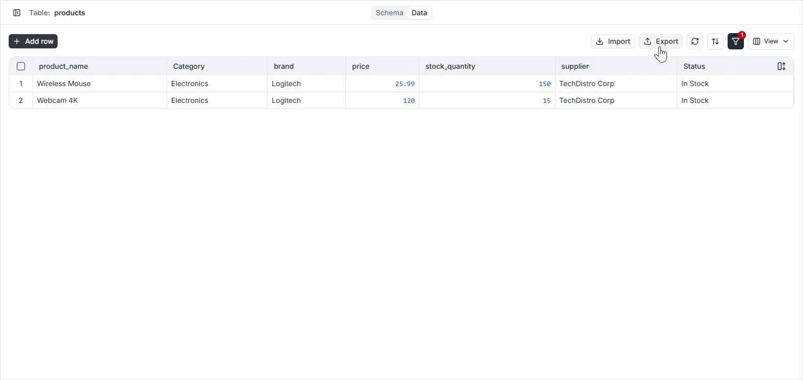 Filter records for export